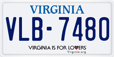 VA license plate VLB7480