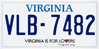 VA license plate VLB7482