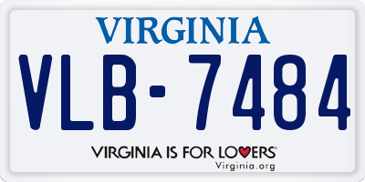 VA license plate VLB7484