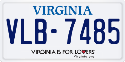 VA license plate VLB7485