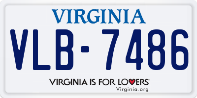 VA license plate VLB7486