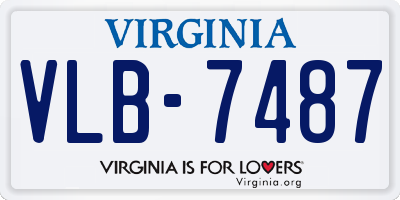 VA license plate VLB7487