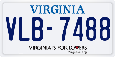 VA license plate VLB7488