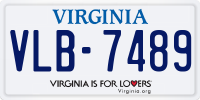 VA license plate VLB7489
