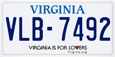 VA license plate VLB7492