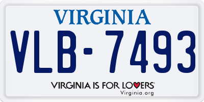 VA license plate VLB7493
