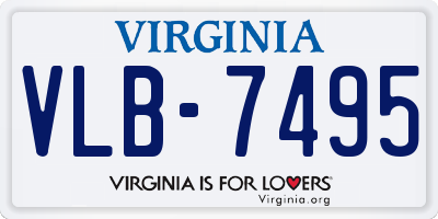 VA license plate VLB7495