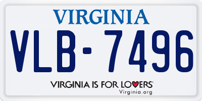 VA license plate VLB7496