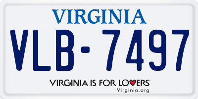 VA license plate VLB7497