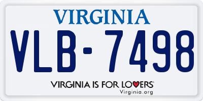 VA license plate VLB7498