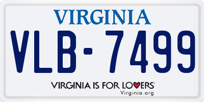 VA license plate VLB7499
