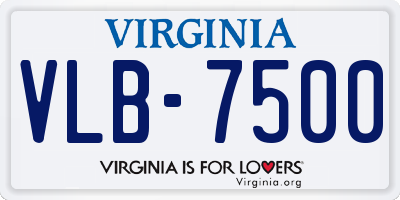 VA license plate VLB7500