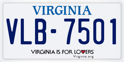 VA license plate VLB7501