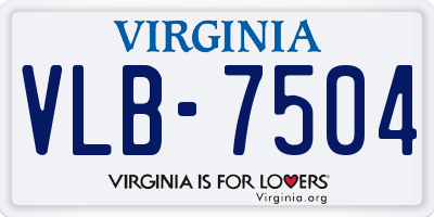 VA license plate VLB7504
