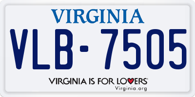 VA license plate VLB7505