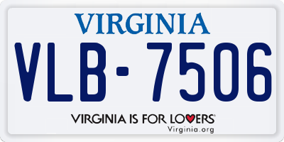 VA license plate VLB7506