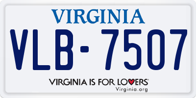 VA license plate VLB7507