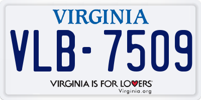 VA license plate VLB7509