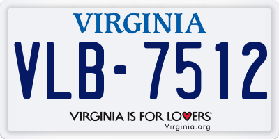 VA license plate VLB7512