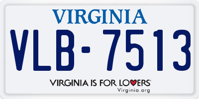 VA license plate VLB7513