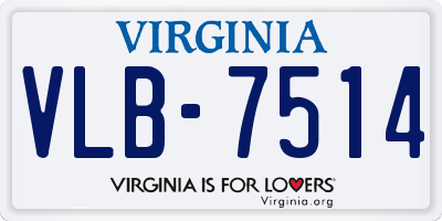 VA license plate VLB7514
