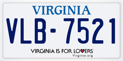 VA license plate VLB7521