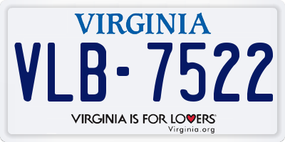 VA license plate VLB7522