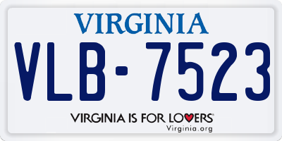 VA license plate VLB7523