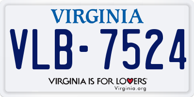 VA license plate VLB7524