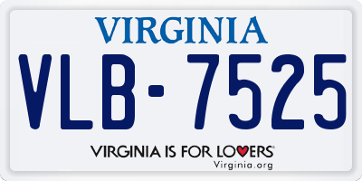 VA license plate VLB7525