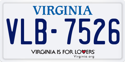 VA license plate VLB7526