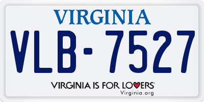 VA license plate VLB7527
