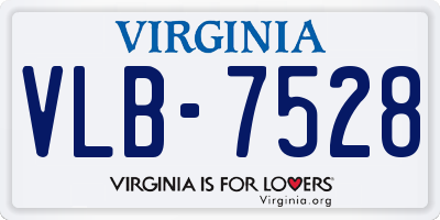VA license plate VLB7528