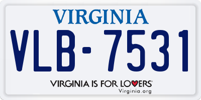 VA license plate VLB7531