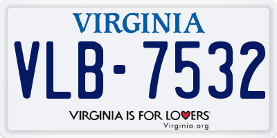 VA license plate VLB7532
