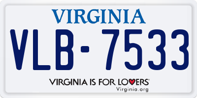 VA license plate VLB7533