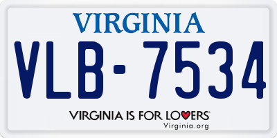 VA license plate VLB7534