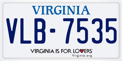 VA license plate VLB7535