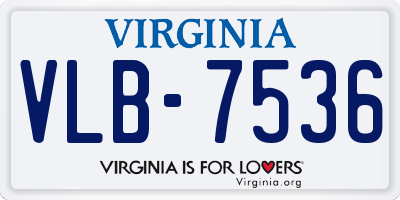 VA license plate VLB7536