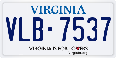 VA license plate VLB7537
