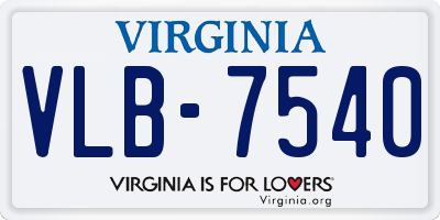 VA license plate VLB7540