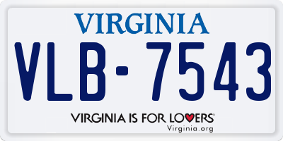VA license plate VLB7543