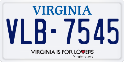 VA license plate VLB7545