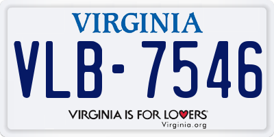 VA license plate VLB7546