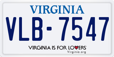 VA license plate VLB7547