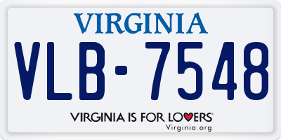 VA license plate VLB7548