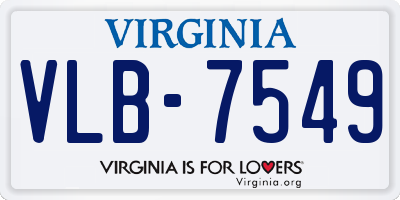 VA license plate VLB7549