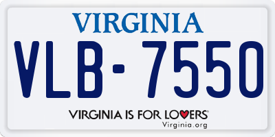 VA license plate VLB7550