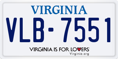 VA license plate VLB7551