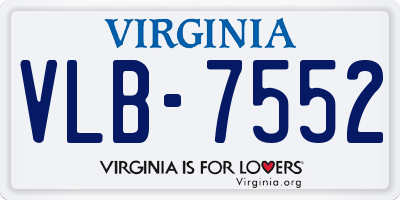 VA license plate VLB7552